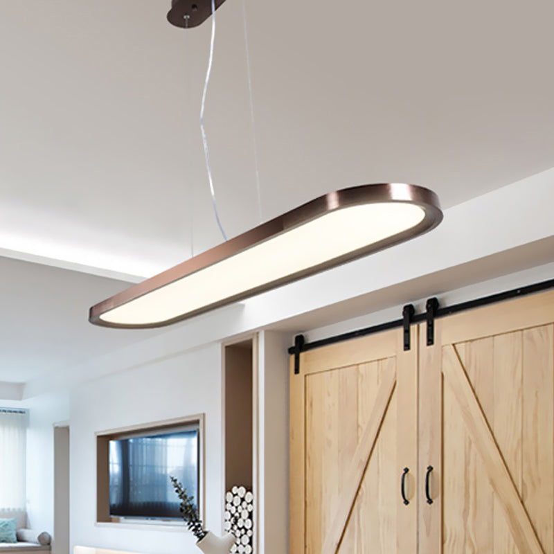 Plafonnier LED ovale en acrylique de 23,5"/35,5"/47" de large, gradation continue, chaud/blanc, télécommande (blanc/noir/marron)