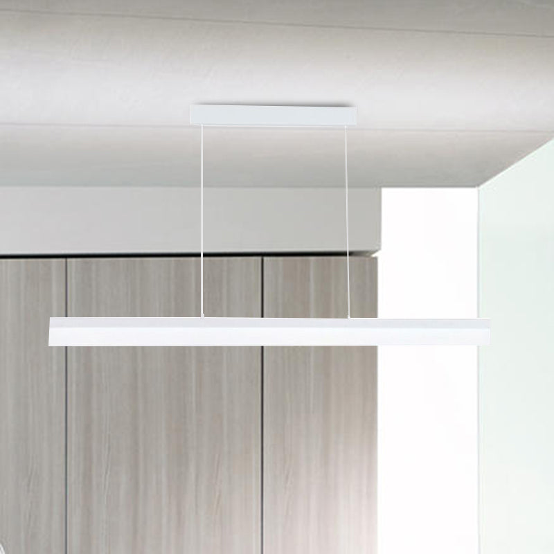 Sleek Black/White/Brown Linear Pendant LED Light in Warm/White/Natural, 31.5"/39"/47" Wide