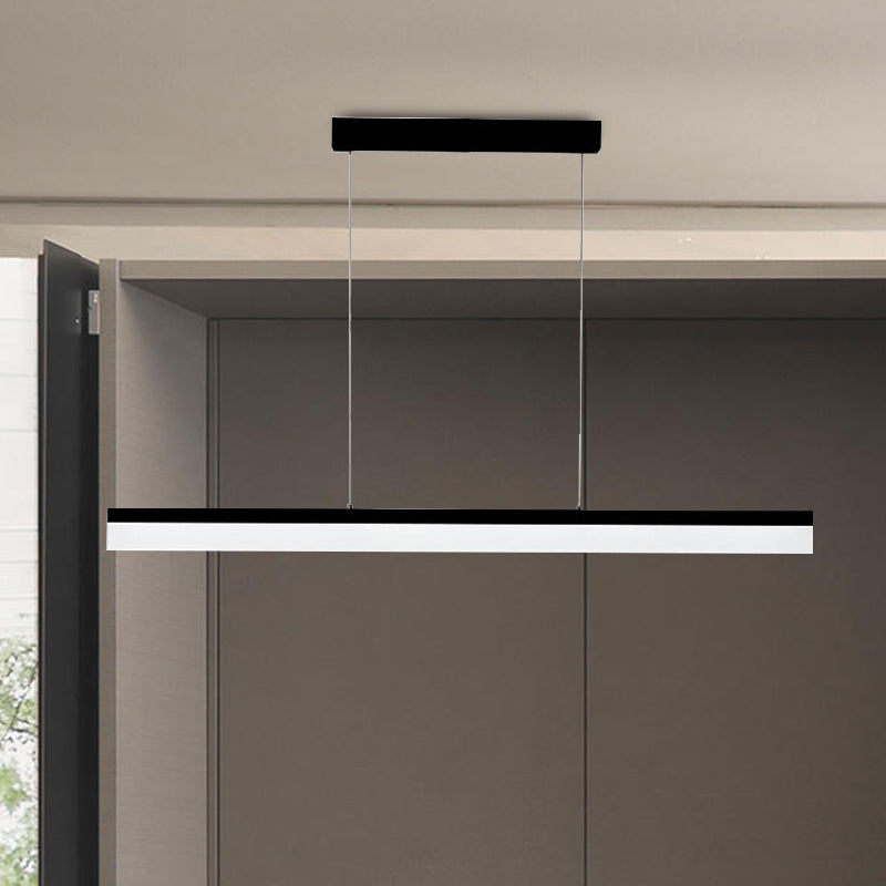 Sleek Black/White/Brown Linear Pendant LED Light in Warm/White/Natural, 31.5"/39"/47" Wide