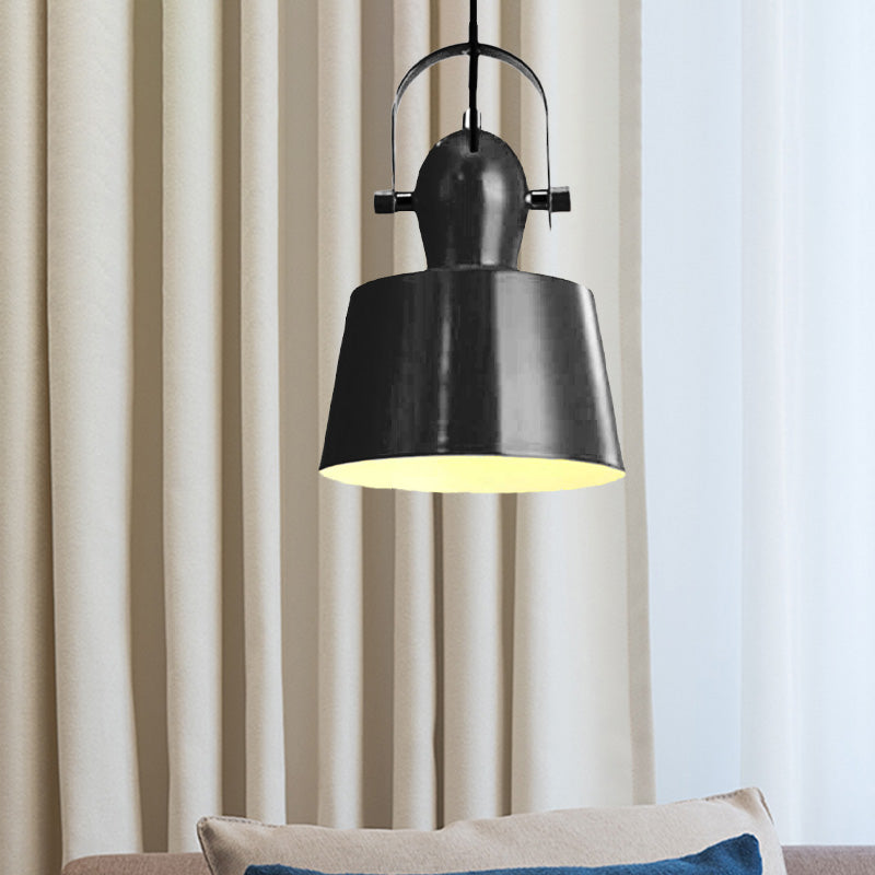 Minimalist Metal Pendant Lamp With Upside-Down Trifle Bowl Design | 1 Light Black/White/Yellow
