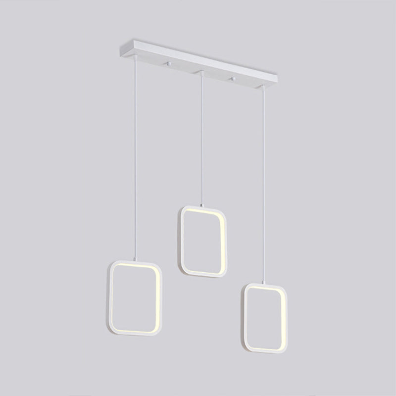 Plafonnier LED carré contemporain en acrylique noir/blanc - Éclairage chaud/blanc
