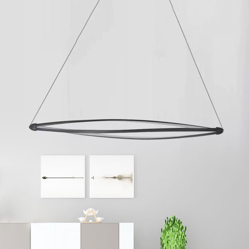 Modern Acrylic Spiral Led Pendant Light Kit In Warm/White/Natural