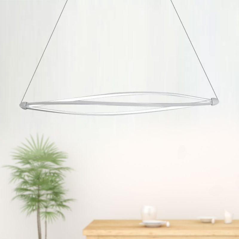Modern Acrylic LED Spiral Hanging Lamp Kit, Black/White Ceiling Pendant in Warm/White/Natural Light