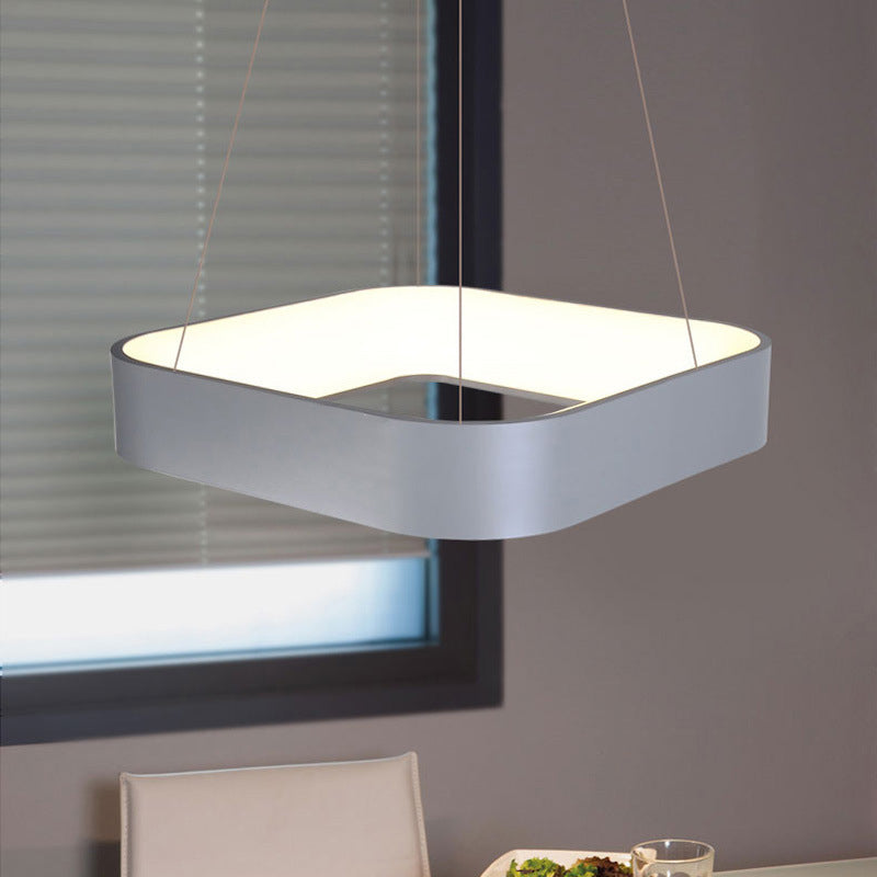 Metal Pendant Ceiling Light - Simple 1 Head in Gray/White with Warm/White/Third Gear Light - 18"/23.5" Wide
