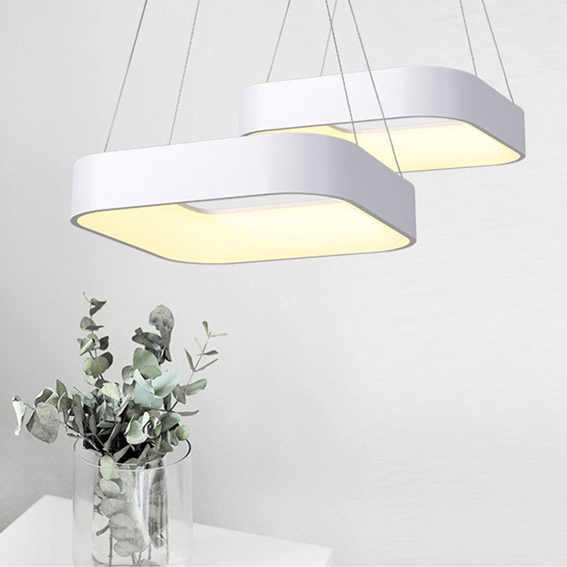 Metal Pendant Ceiling Light - Simple 1 Head in Gray/White with Warm/White/Third Gear Light - 18"/23.5" Wide