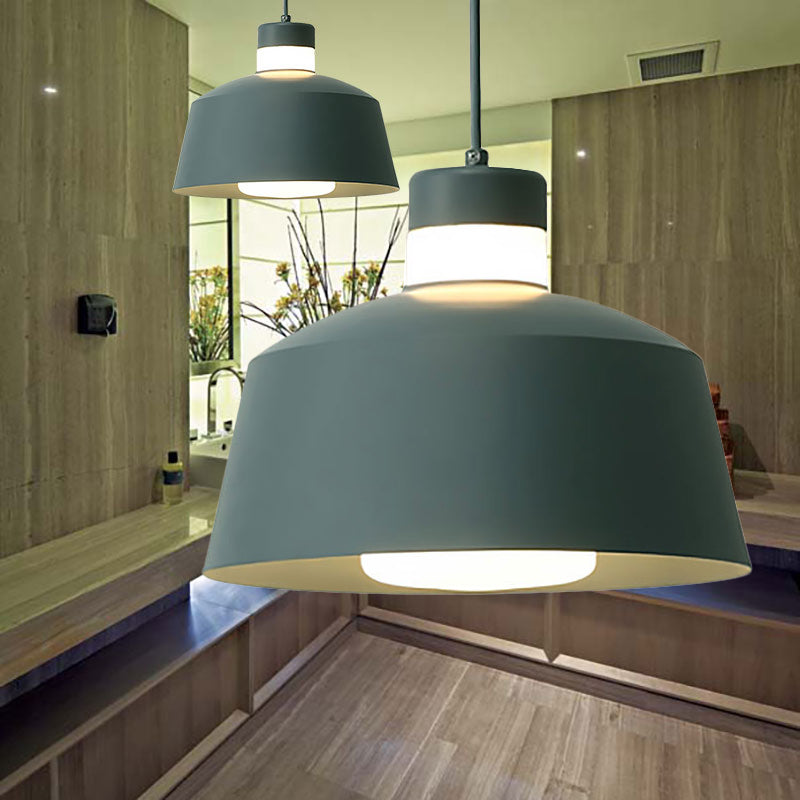 Modern Tapered Pendant Light - Metal 1 Pink/Grey/Yellow Living Room Ceiling Green