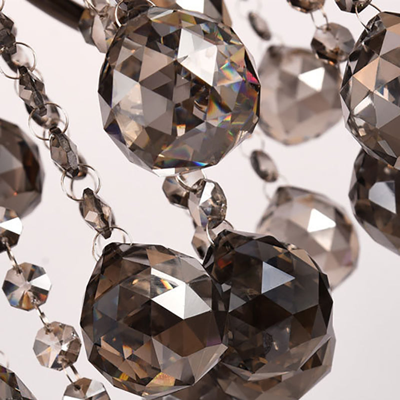 Vintage Style Smoke Gray Crystal Chandelier Light - Pendant Lighting for Dining Room - 3/5 Candle Lights