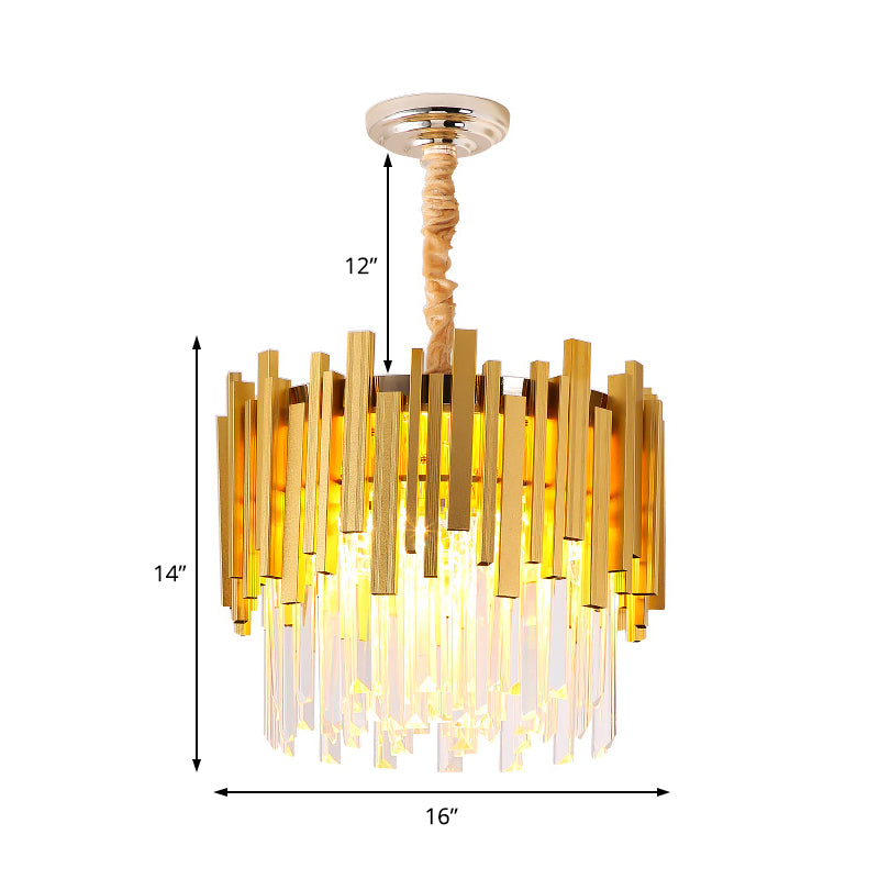 Stunning Silver/Gold Pendant Lamp with Crystal Prism - Modern and Stylish Lighting for Bedrooms