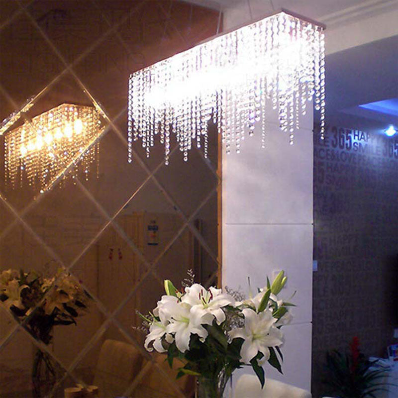Contemporary Crystal Pendant Light Fixture - 8-Light Ceiling Hanging Light in Chrome Finish