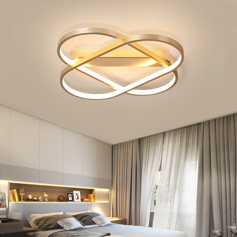 Contemporary Gold Oval Led Ceiling Light For Bedroom - Warm/White 19.5/23.5 Wide / 19.5 White