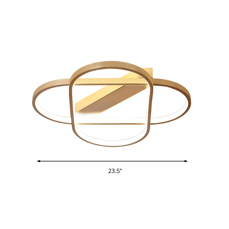 Contemporary Gold Oval LED Ceiling Light for Bedroom - Warm/White, 19.5"/23.5" Wide