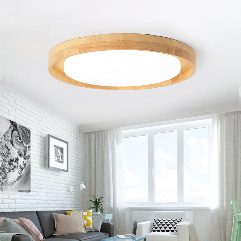 Plafonnier LED rond en acrylique de 15"/19" au design moderne, lumière chaude/blanche