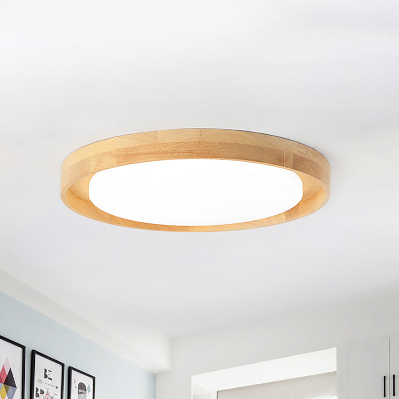 Plafonnier LED rond en acrylique de 15"/19" au design moderne, lumière chaude/blanche