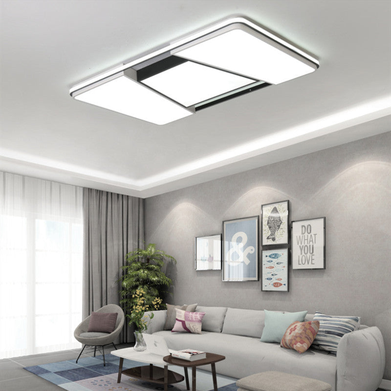 Rectangular Acrylic Ceiling Light for Modern Living Rooms - Warm/White LED Flush Mount Lamp