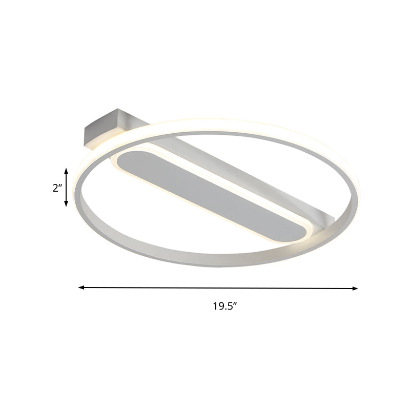 Flush Mount Acrylic LED Light for Bedroom Ceiling - Ring Design, Warm/White, 16"/19.5"/23.5" Dia