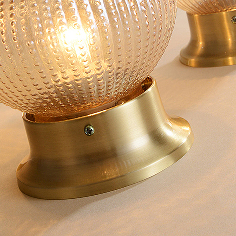 Modern Gold Flush Mount Ceiling Light Fixture with Prismatic Glass - 1 Light