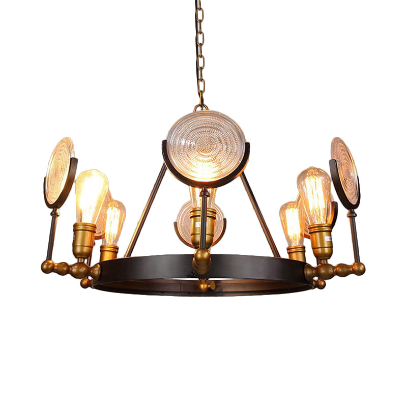 Vintage Metal Suspension Light in Brass Finish - Ring Pendant for Bedroom Lighting