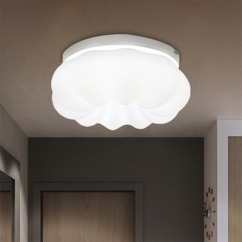 Cloud-Like Ceiling Lamp: Simplicity LED Flush Mount Fixture in 3 Colors, 12"/18" Width