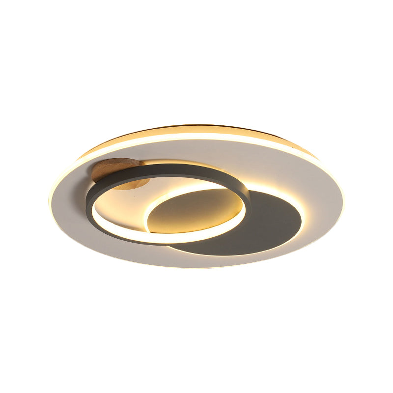 Minimalist Black Multi-Ring LED Ceiling Fixture - 16.5"/20.5" Diameter, Flush Mount Lamp in Warm/White/Third Gear Light