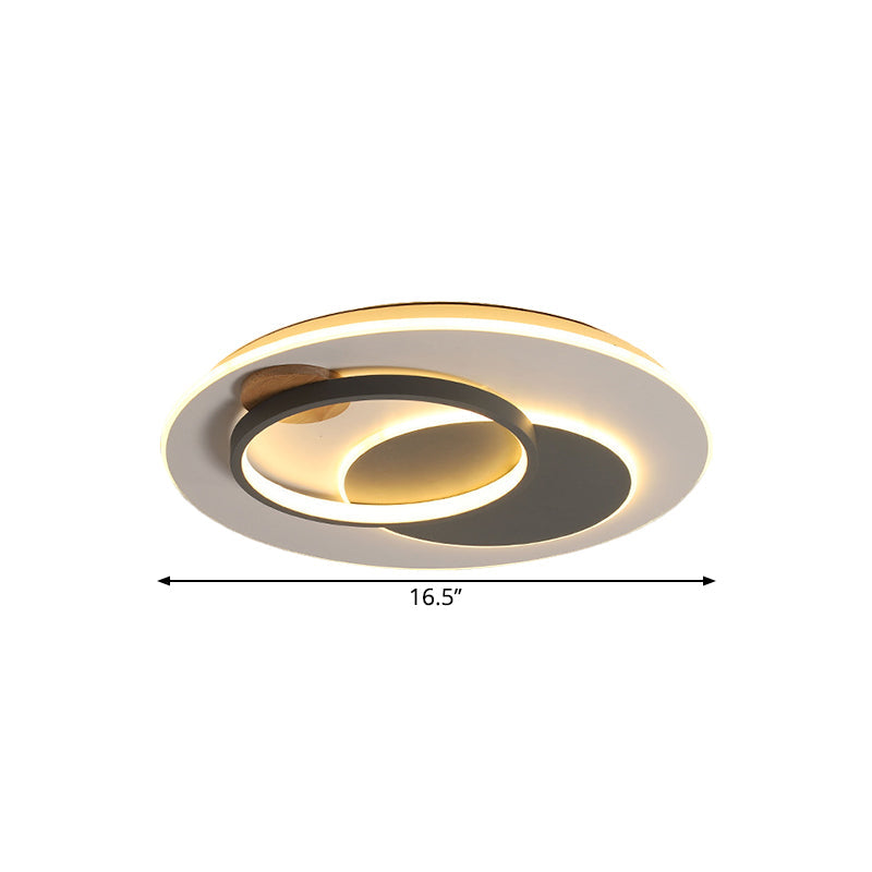 Minimalist Black Multi-Ring LED Ceiling Fixture - 16.5"/20.5" Diameter, Flush Mount Lamp in Warm/White/Third Gear Light