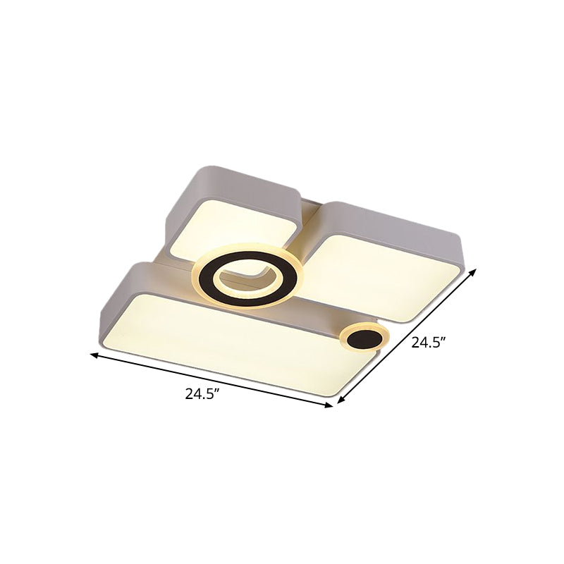 Simplicity Acrylic LED Ceiling Light - White, 3 Color Options, 24.5"/35.5"/43" Sizes