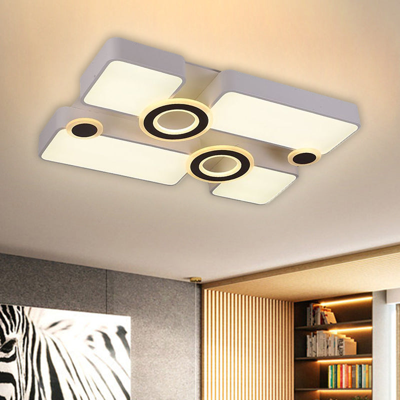 Simplicity Acrylic LED Ceiling Light - White, 3 Color Options, 24.5"/35.5"/43" Sizes