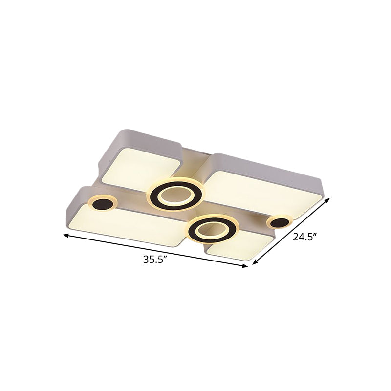 Simplicity Acrylic LED Ceiling Light - White, 3 Color Options, 24.5"/35.5"/43" Sizes