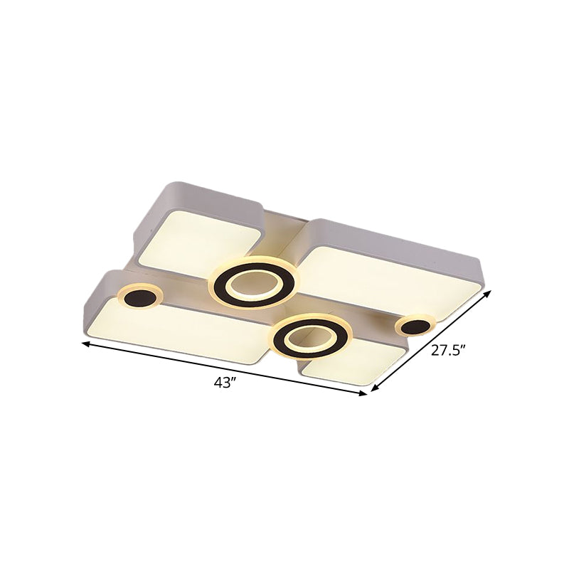 Simplicity Acrylic LED Ceiling Light - White, 3 Color Options, 24.5"/35.5"/43" Sizes