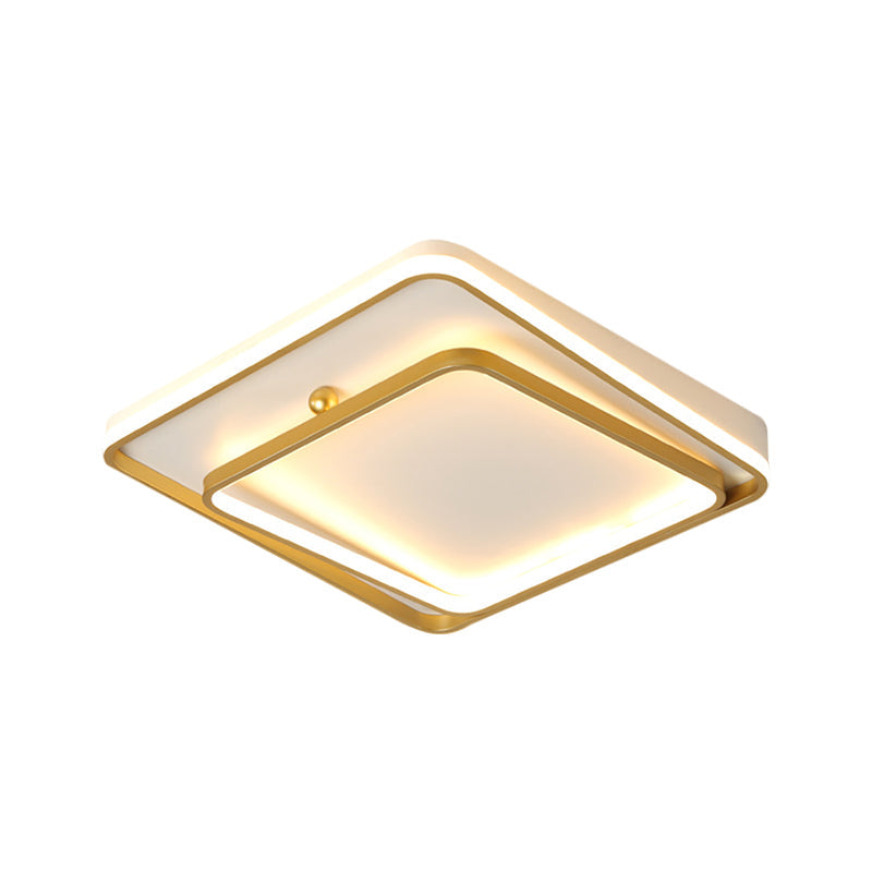 Contemporary White Square Frame Ceiling LED Flush Mount Lamp 19.5" Wide - Warm/White Light