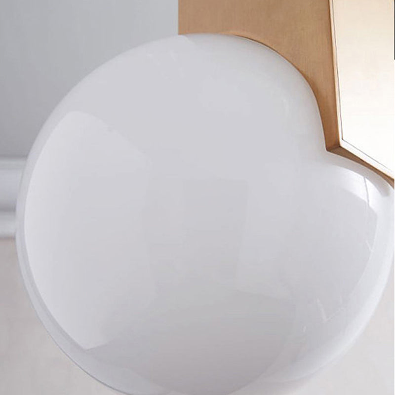 Contemporary Gold Finish Glass Pendant Light - White Global Hanging Ceiling Lighting