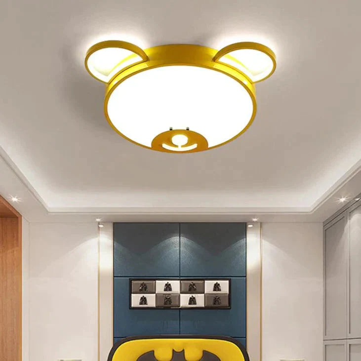 Creative Bear-Shaped LED Ceiling Lamp for Bedroom and Study
