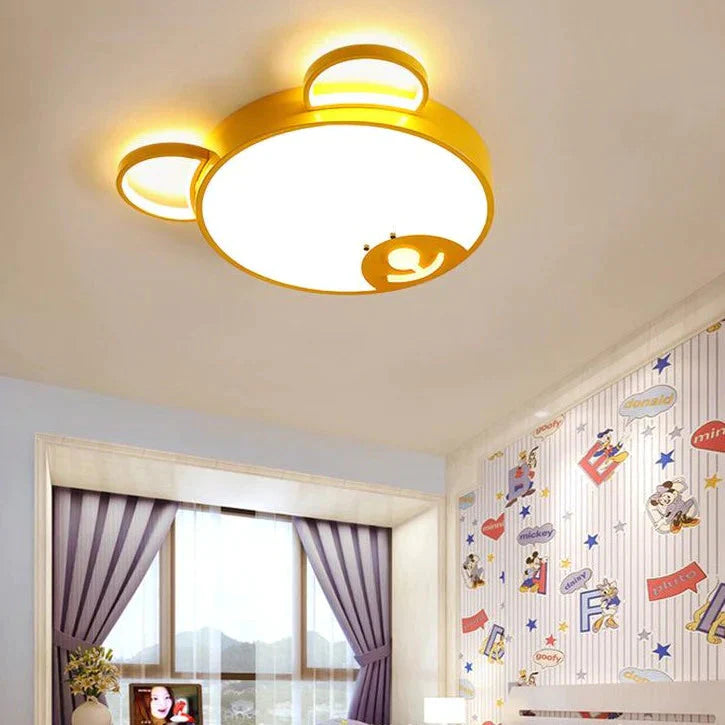Creative Bear-Shaped LED Ceiling Lamp for Bedroom and Study
