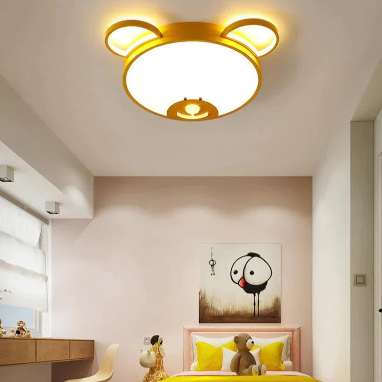 Creative Bear-Shaped LED Ceiling Lamp for Bedroom and Study