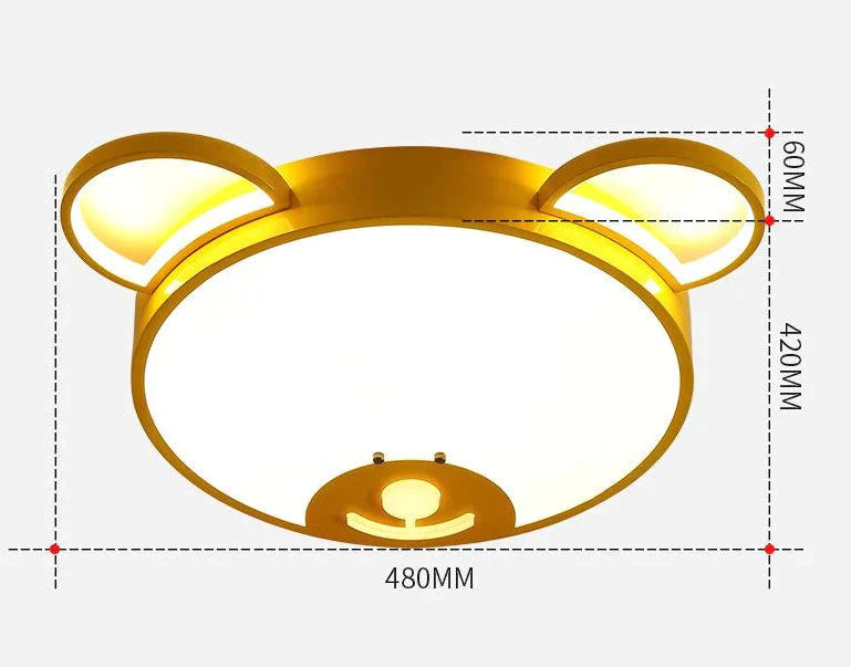 Creative Bear-Shaped LED Ceiling Lamp for Bedroom and Study
