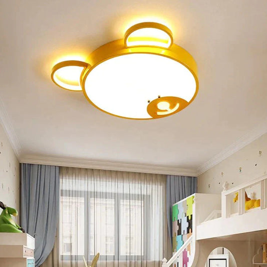 Creative Bear-Shaped LED Ceiling Lamp for Bedroom and Study