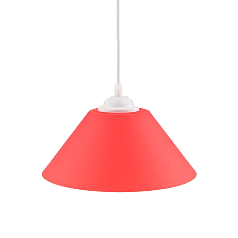 Modern Metal Conic Pendant Light with Adjustable Cord for Living Room - Black/Gray/Dark Green