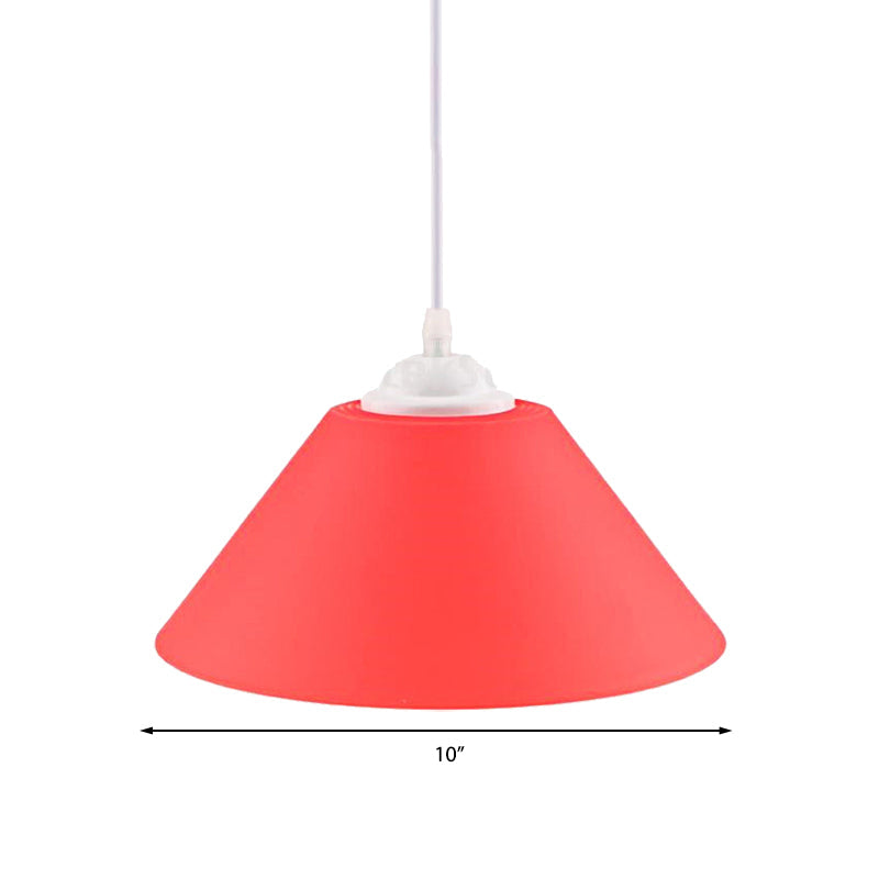 Modern Metal Conic Pendant Light with Adjustable Cord for Living Room - Black/Gray/Dark Green