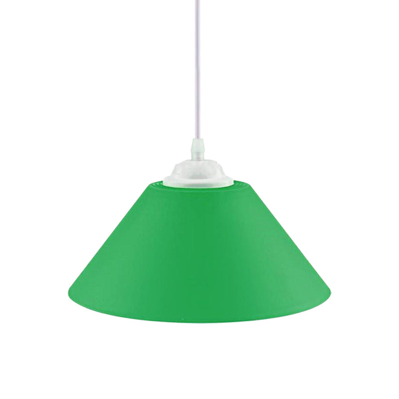 Modern Metal Pendant Light With Adjustable Cord - Black/Gray/Dark Green Shade For Living Room