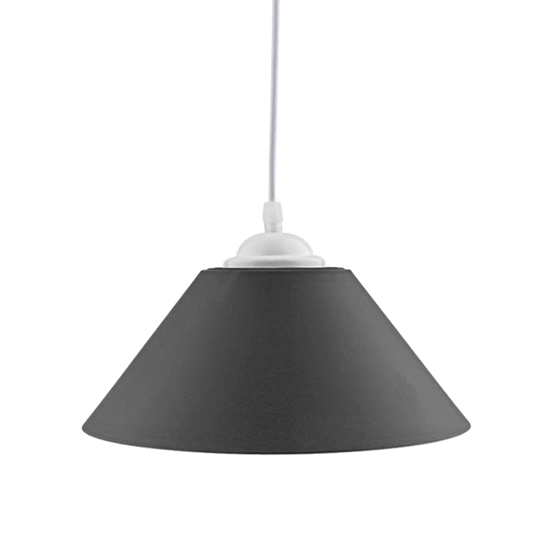 Modern Metal Pendant Light With Adjustable Cord - Black/Gray/Dark Green Shade For Living Room