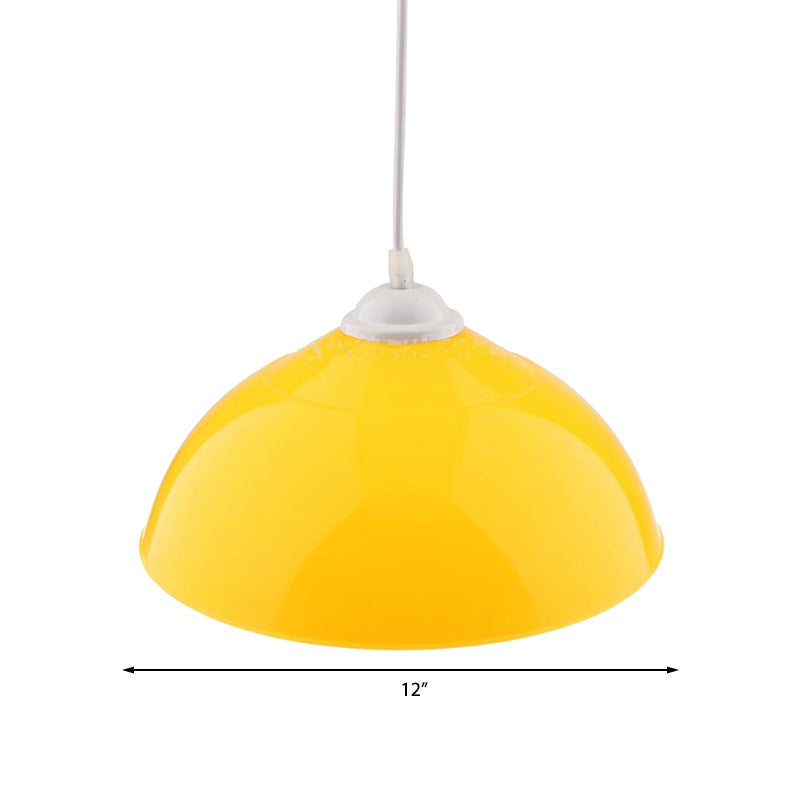 Modern Metallic Bowl Pendant Light - Polished Black/Grey Finish
