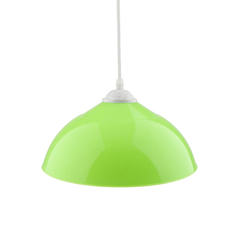 Modern Metallic Bowl Pendant Light - Polished Black/Grey Finish