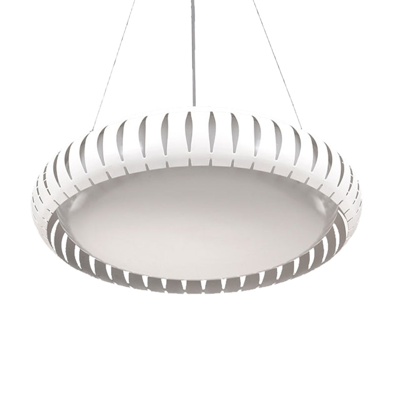 Contemporary Round LED Ceiling Pendant - Metal Gold/Black/White, Warm/White/Natural Light - 18"/22