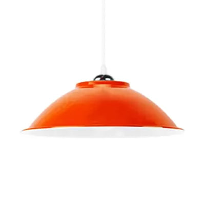 Lampe suspendue industrielle en aluminium - Cordon réglable - 10,5"/14" L - 1 tête - Lampe de restaurant - Rouge/Jaune
