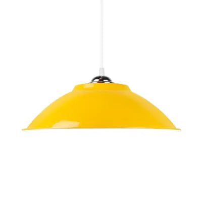Lampe suspendue industrielle en aluminium - Cordon réglable - 10,5"/14" L - 1 tête - Lampe de restaurant - Rouge/Jaune