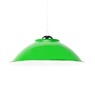 Lampe suspendue industrielle en aluminium - Cordon réglable - 10,5"/14" L - 1 tête - Lampe de restaurant - Rouge/Jaune