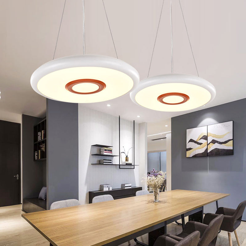 Circular Metal Hanging Lamp Kit - Led Pendant Lighting Fixture In Warm/White/Natural Light 18/22