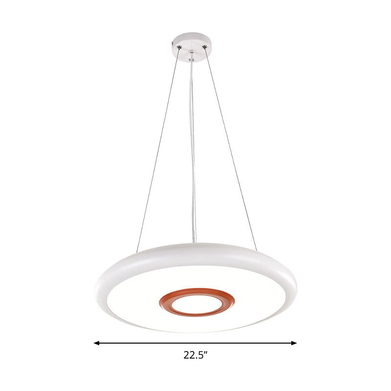 Circular Metal Hanging Lamp Kit - Led Pendant Lighting Fixture In Warm/White/Natural Light 18/22