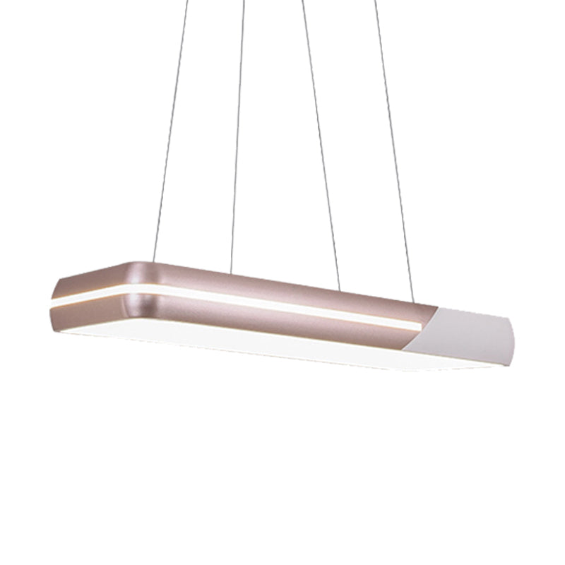 Modern LED Rose Gold Ring Pendant Light, Metal Hanging Fixture for Dining Room - 18"/19"/21.5"/30" Wide