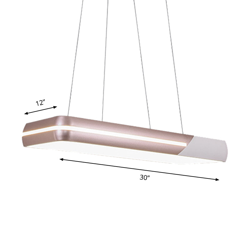 Modern LED Rose Gold Ring Pendant Light, Metal Hanging Fixture for Dining Room - 18"/19"/21.5"/30" Wide