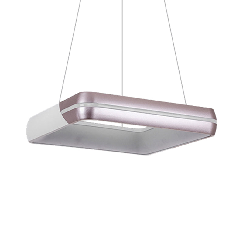 Modern LED Rose Gold Ring Pendant Light, Metal Hanging Fixture for Dining Room - 18"/19"/21.5"/30" Wide